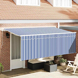 vidaXL Auvent Rétractable Bleu et Blanc 400 x 200 cm