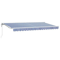 vidaXL Auvent Rétractable Bleu et Blanc 350 x 200 cm