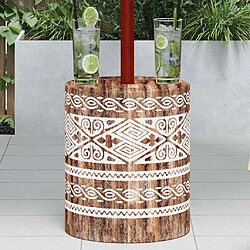 Avis vidaXL Pied de parasol Blanc lavé Ø34 x 40 cm Bois Massif