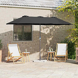 vidaXL Parasol de jardin Noir 370 x 197 x 239 cm