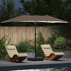 vidaXL Parasol de jardin Taupe 385 x 209 x 244 cm Polyester