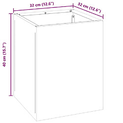 vidaXL Cache-pot de jardin Acier patiné 32 x 32 x 40 cm Acier patiné pas cher