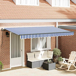 vidaXL Auvent Rétractable Bleu 350 x 200 cm tissu