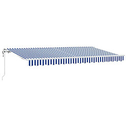vidaXL Auvent Rétractable Bleu 350 x 200 cm tissu