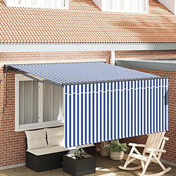 vidaXL Auvent Rétractable Bleu et Blanc 350 x 250 cm