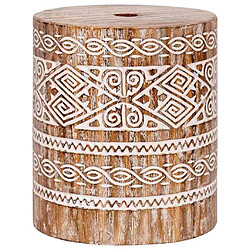 vidaXL Pied de parasol Blanc lavé Ø34 x 40 cm Bois Massif