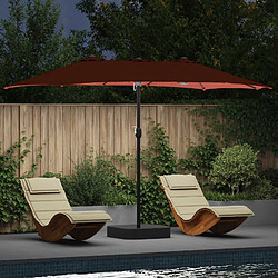 vidaXL Parasol de jardin Terre cuite 385 x 209 x 244 cm Polyester