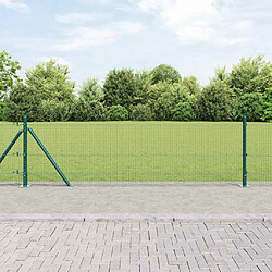 vidaXL Clôture avec poteaux Vert 0.6 x 50 m Acier