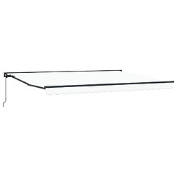 vidaXL Auvent Rétractable Blanc 450 × 300 cm Aluminium et Tissu