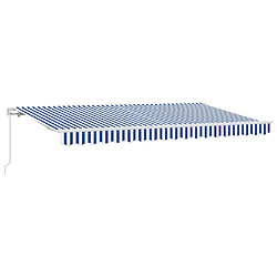 vidaXL Auvent Rétractable Bleu 350 x 200 cm tissu