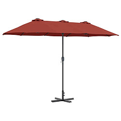 vidaXL Parasol de jardin Terre cuite 370 x 197 x 239 cm