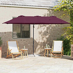 vidaXL Parasol Bordeaux 372 x 198 x 243 cm Polyester et Aluminium