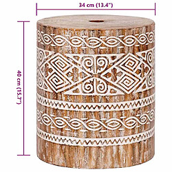 vidaXL Pied de parasol Blanc lavé Ø34 x 40 cm Bois Massif pas cher