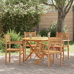 vidaXL Chaises empilables de jardin 4 pcs Marron 55,5 x 55,5 x 90 cm