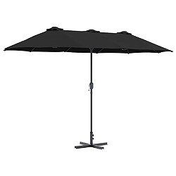 vidaXL Parasol de jardin Noir 370 x 197 x 239 cm