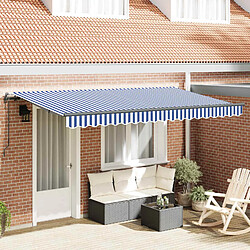 vidaXL Auvent Rétractable Bleu 350 x 200 cm tissu