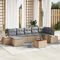 vidaXL Ensemble de canapé de jardin 8 pcs Beige 55 x 55 x 37 cm