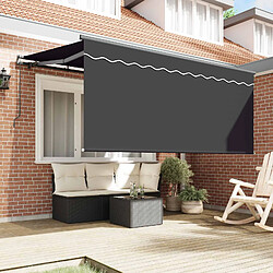 Avis vidaXL Auvent Rétractable Rayé Anthracite 300 x 200 cm tissu