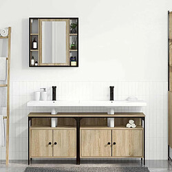 Acheter vidaXL Ensemble de mobilier de salle de bain avec étagère 3 pcs Marron