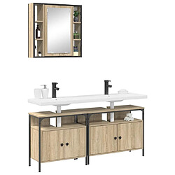 Avis vidaXL Ensemble de mobilier de salle de bain avec étagère 3 pcs Marron