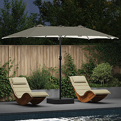 vidaXL Parasol de jardin Sable et anthracite 385 x 209 x 244 cm