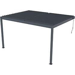 Avis Habitat Et Jardin Pergola adossée en aluminium Windsor - Gris anthracite - 3 x 4 m