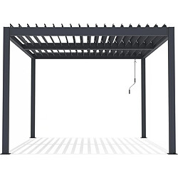 Habitat Et Jardin Pergola bioclimatique en aluminium Windsor - 3 x 4 m - Anthracite