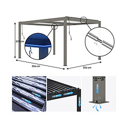 Acheter Habitat Et Jardin Pergola bioclimatique Windsor - 3 x 4 m - Taupe