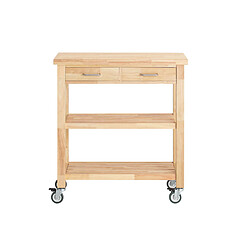 SoBuy Desserte Roulante en Bois d'Hévéa à 2 Étagères 80x40x90 cm FKW24-N 