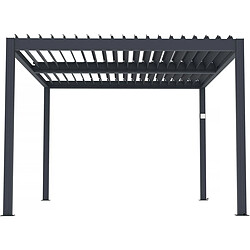 Habitat Et Jardin Pergola bioclimatique électrique avec led Windsor en aluminium 3 x 4 - Gris