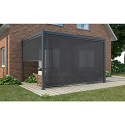 Avis Habitat Et Jardin Store pergola bioclimatique - 367 x 208 cm - Gris anthracite