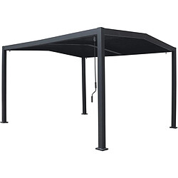 Habitat Et Jardin Pergola bioclimatique toit 2 pans Victoria en aluminium et métal- 3,5 x 4 m - Gris 