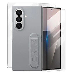 Samsung Coque pour Samsung Galaxy Z Fold 7 en Silicone avec Support et Protections Écran Argent Coque Et ÉTUI TÉLÉPHONE MOBILE Samsung Pack En Silicone Avec Support Gris Et Film Pour Galaxy Z Fold 7