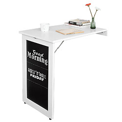Sobuy Table murale rabattable avec tableau mémo blanc 50x75x76 cm FWT20-W
