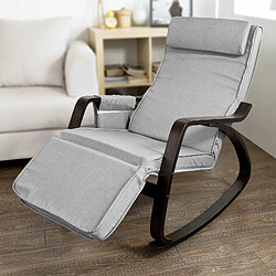 SoBuy Fauteuil à Bascule Relax avec Repose-Pieds et Appui-Tête Réglables, Gris