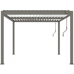 Habitat Et Jardin Pergola bioclimatique avec led Windsor premium en aluminium 3 x 4 - Taupe