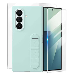 Samsung Coque pour Samsung Z Fold 7 en Silicone avec Support et Protections Écran Vert d'eau