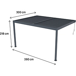 Acheter Habitat Et Jardin Pergola adossée en aluminium Windsor - Gris anthracite - 3 x 4 m