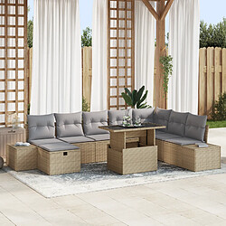 vidaXL Ensemble de canapé de jardin 11 pcs Beige 319 x 209 x 69 cm