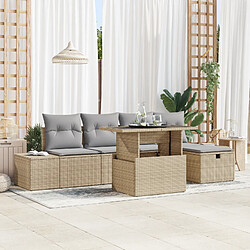 vidaXL Ensemble de canapé de jardin 7 pcs Beige 294 x 117 x 69 cm