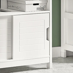 SoBuy Meuble de Salle de Bain FRG128-W Blanc 60×30×60cm pas cher