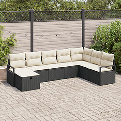 vidaXL Ensemble de canapé de jardin 8 pcs Noir 287 x 177 x 69 cm