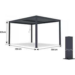 Acheter Habitat Et Jardin Pergola bioclimatique en aluminium Windsor - 3 x 4 m - Anthracite