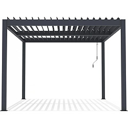 Habitat Et Jardin Pergola bioclimatique en aluminium Windsor - 3 x 4 m - Anthracite