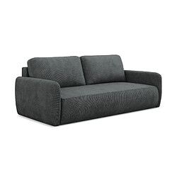 makamii Canapé d'angle 3 places modulaire gauche en tissu bouclette - LANI
