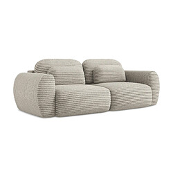 Makamii Canapé modulable 2 places velours - Bleu - Canapé modulable 2 places velours - Style scandinave - Ressorts Nosag