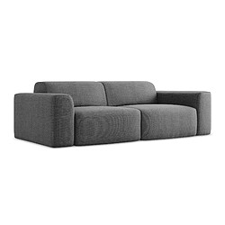 makamii Canapé modulable 3 places en tissu texturé - KELI Canapé modulable 3 places KELI en tissu texturé gris foncé