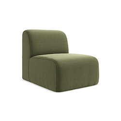 Makamii Canapé modulable 2 places velours - Gris - Canapé modulable 2 places - revêtement velours - style scandinave - assise ferme