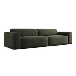 makamii Canapé d'angle 3 places modulaire droit en tissu bouclette - LANI