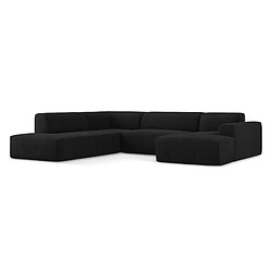 makamii Canapé panoramique 5 places gauche en tissu texturé - KELI